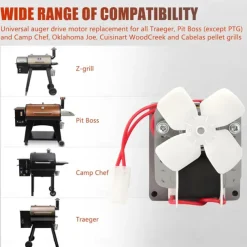 1.6/2.0 RPM Auger Motor Replacement Parts, Compatible with Traeger, Pit Boss, and Camp Chef, Wood Pellet Grill Smokers, Universal Barbecue Auger Motor Replacement 120V 60Hz 2 Pole
