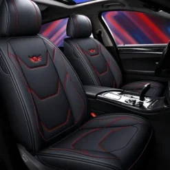 5 Seat Full Set Luxury Universal 5D PU Leather Front Car Seat Cover, Waterproof, Breathable Seat Protector Mat