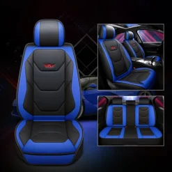 5 Seat Full Set Luxury Universal 5D PU Leather Front Car Seat Cover, Waterproof, Breathable Seat Protector Mat
