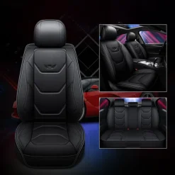 5 Seat Full Set Luxury Universal 5D PU Leather Front Car Seat Cover, Waterproof, Breathable Seat Protector Mat