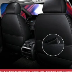 5 Seat Full Set Luxury Universal 5D PU Leather Front Car Seat Cover, Waterproof, Breathable Seat Protector Mat