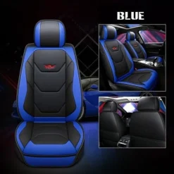 5 Seat Full Set Luxury Universal 5D PU Leather Front Car Seat Cover, Waterproof, Breathable Seat Protector Mat