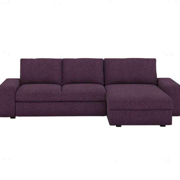 3 Seater 4 Seater Sofa Cover L Shaped with Armrests Solid Color Quilted Polyester Slipcovers KIVcover LITB PRIME cover