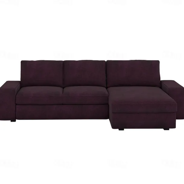 3 Seater 4 Seater Sofa Cover L Shaped with Armrests Solid Color Quilted Polyester Slipcovers KIVcover LITB PRIME cover