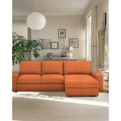 3 Seater 4 Seater Sofa Cover L Shaped with Armrests Solid Color Quilted Polyester Slipcovers KIVcover LITB PRIME cover