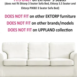 3 Seater Sofa Cover, Cotton Couch Cover with 3 Cushion Cover and 3 Backrest Cover For Ektorp Slipcover Washable Furniture Protector LITB PRIME cover Ektcover