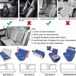 5 Seats Car Seat Cover Full Set Fully Surrounded Car Seat Cover Car Interior Washable Breathable Comfortable Butterfly Pattern Embroidery Car Seat Cover