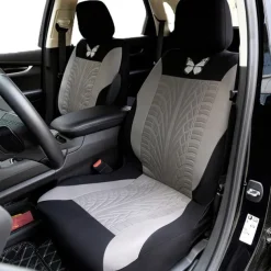 5 Seats Car Seat Cover Full Set Fully Surrounded Car Seat Cover Car Interior Washable Breathable Comfortable Butterfly Pattern Embroidery Car Seat Cover