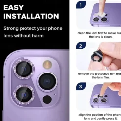 1 Set Camera Lens Protector For Apple iPhone 16 iPhone 15 Pro Max Plus iPhone 14 13 12 11 Pro Max Mini SE X XR XS Max 8 7 Plus Tempered Glass 9H Hardness Anti-Fingerprint High Definition Diamond