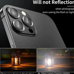 1 Set Camera Lens Protector For Apple iPhone 16 15 14 Pro Max Plus iPhone 16 iPhone 15 Pro Max Plus Tempered Glass 9H Hardness Anti Bubbles Anti-Fingerprint High Definition Explosion Proof