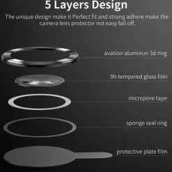 1 Set Camera Lens Protector For Apple iPhone 16 15 14 Pro Max Plus iPhone 16 iPhone 15 Pro Max Plus Tempered Glass 9H Hardness Anti Bubbles Anti-Fingerprint High Definition Explosion Proof