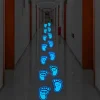 1 Set Footprint Pattern Glow In The Dark Floor Sticker