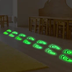 1 Set Footprint Pattern Glow In The Dark Floor Sticker