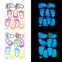 1 Set Footprint Pattern Glow In The Dark Floor Sticker