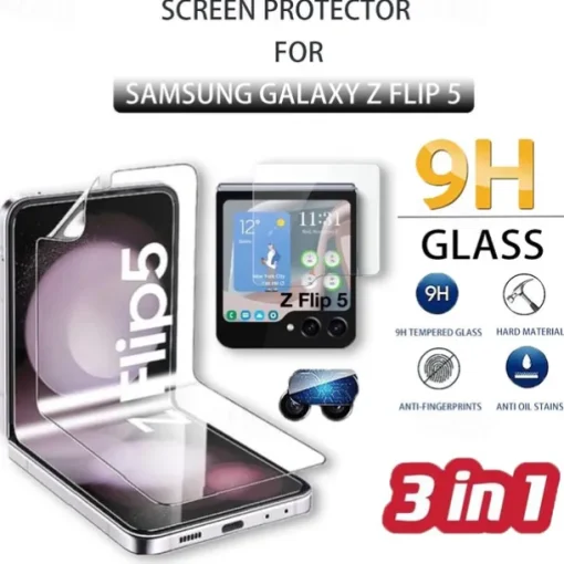 1 Set Screen Protector Back Screen Protector For Samsung Galaxy Z Flip 7 Z Flip 6 Z Flip 5 Tempered Glass TPU Hydrogel TPU 9H Hardness Anti Bubbles Anti-Fingerprint High Definition Ultra Thin