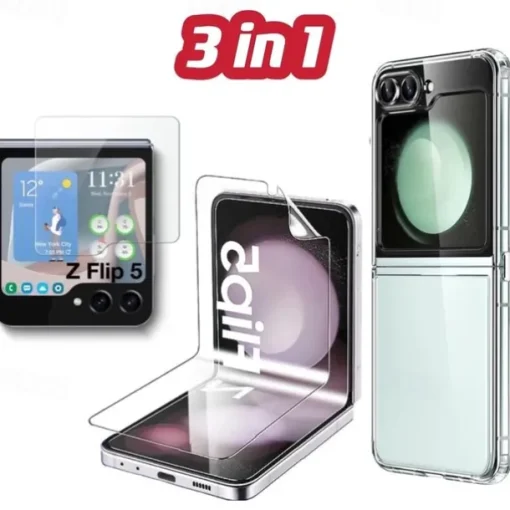 1 Set Screen Protector Back Screen Protector For Samsung Galaxy Z Flip 7 Z Flip 6 Z Flip 5 Tempered Glass TPU Hydrogel TPU 9H Hardness Anti Bubbles Anti-Fingerprint High Definition Ultra Thin