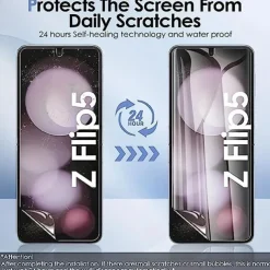 1 Set Screen Protector Back Screen Protector For Samsung Galaxy Z Flip 7 Z Flip 6 Z Flip 5 Tempered Glass TPU Hydrogel TPU 9H Hardness Anti Bubbles Anti-Fingerprint High Definition Ultra Thin