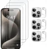 3 Sets Screen Protector + Camera Lens Protector For Apple iPhone 16 iPhone 15 14 Pro Max Tempered Glass Privacy Anti-Spy 9H Hardness Anti Bubbles Anti-Fingerprint Scratch Proof