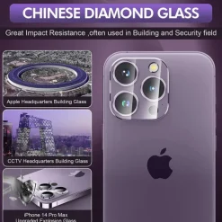 3 Sets Screen Protector + Camera Lens Protector For Apple iPhone 16 iPhone 15 14 Pro Max Tempered Glass Privacy Anti-Spy 9H Hardness Anti Bubbles Anti-Fingerprint Scratch Proof