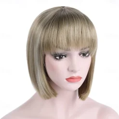 10 Short Straight Hair Flapper Cosplay Costume Bob Wig Halloween Wig St.Patrick's Day Wigs