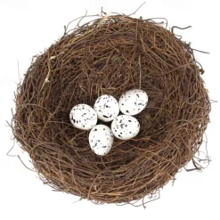4 Sizes Artificial Rattan Bird Nest with Eggs Holder DIY Handmade Birdcage Easter Window Decor Birdhouse Eggs Storage Basket