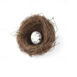 4 Sizes Artificial Rattan Bird Nest with Eggs Holder DIY Handmade Birdcage Easter Window Decor Birdhouse Eggs Storage Basket