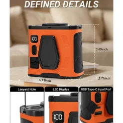 100 Speeds Portable Waist Fan Rechargeable Personal Body Fan, 10000mAh 40H Cooling 20000RPM Flashlight for Outdoor Jobsite Camping Travel Power Bank