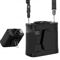 100 Speeds Portable Waist Fan Rechargeable Personal Body Fan, 10000mAh 40H Cooling 20000RPM Flashlight for Outdoor Jobsite Camping Travel Power Bank