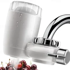 4 Stage Faucet Water Filter System Replacement Ceramic Filter, Faucet Water Filtration System, Tap Water Filter Sprayer Head Nozzle, Reduces Chlorine, Heavy Metals and Bad Taste