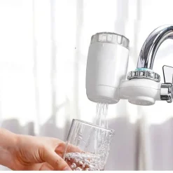 4 Stage Faucet Water Filter System Replacement Ceramic Filter, Faucet Water Filtration System, Tap Water Filter Sprayer Head Nozzle, Reduces Chlorine, Heavy Metals and Bad Taste