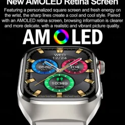 696 TK16 Smart Watch 2.4 inch Smartwatch Fitness Running Watch Bluetooth Pedometer Call Reminder Sleep Tracker Compatible with Android iOS Men Hands-Free Calls Message Reminder IP 67 52mm Watch Case