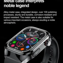 696 TK16 Smart Watch 2.4 inch Smartwatch Fitness Running Watch Bluetooth Pedometer Call Reminder Sleep Tracker Compatible with Android iOS Men Hands-Free Calls Message Reminder IP 67 52mm Watch Case