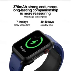 696 TK63 Smart Watch 1.91 inch Smartwatch Fitness Running Watch Bluetooth ECG+PPG Temperature Monitoring Pedometer Compatible with Android iOS Men Hands-Free Calls Message Reminder Custom Watch Face