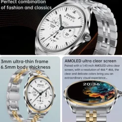 696 TN88 Smart Watch 1.43 inch Smart Band Fitness Bracelet Bluetooth Pedometer Call Reminder Sleep Tracker Compatible with Android iOS Women Men Hands-Free Calls Message Reminder IP 67 43mm Watch Case