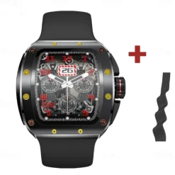 696 V68 Smart Watch 1.76 inch Smartwatch Fitness Running Watch Bluetooth Pedometer Call Reminder Sleep Tracker Compatible with Android iOS Men Hands-Free Calls Message Reminder IPX-0 44mm Watch Case