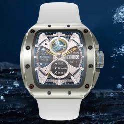 696 V68 Smart Watch 1.76 inch Smartwatch Fitness Running Watch Bluetooth Pedometer Call Reminder Sleep Tracker Compatible with Android iOS Men Hands-Free Calls Message Reminder IPX-0 44mm Watch Case