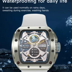 696 V68 Smart Watch 1.76 inch Smartwatch Fitness Running Watch Bluetooth Pedometer Call Reminder Sleep Tracker Compatible with Android iOS Men Hands-Free Calls Message Reminder IPX-0 44mm Watch Case