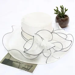 2025 Womens Organza Church Derby Hat - Elegant Fashionable Tea Party Fascinator and Church Hat