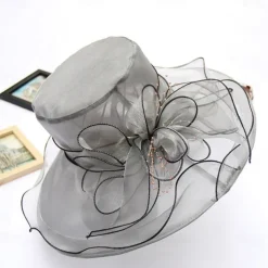2025 Womens Organza Church Derby Hat - Elegant Fashionable Tea Party Fascinator and Church Hat