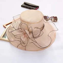 2025 Womens Organza Church Derby Hat - Elegant Fashionable Tea Party Fascinator and Church Hat