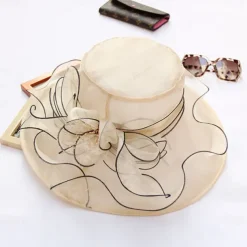 2025 Womens Organza Church Derby Hat - Elegant Fashionable Tea Party Fascinator and Church Hat