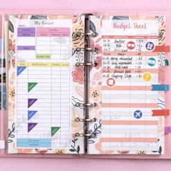 A6 Crocodile Budget Binder Cover PU Leather Notebook Binder with Hidden Snap Buckle Small 6 Ring Refillable Journal Binder