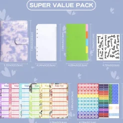 A6 Crocodile Budget Binder Cover PU Leather Notebook Binder with Hidden Snap Buckle Small 6 Ring Refillable Journal Binder