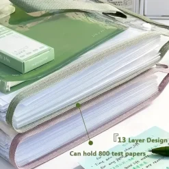 A4 Folder Paper Storage Bag Transparent Portable Organ Bag Student Information Storage Bag Multi-layer Large Capacity