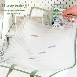 A4 Folder Paper Storage Bag Transparent Portable Organ Bag Student Information Storage Bag Multi-layer Large Capacity