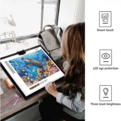 A3 LED Light Box w/Built-in Stand, Light Pad/Board for Diamond Painting with 2.8in Magnetic Clip, Light Board, Tracing Light Pad for Kids