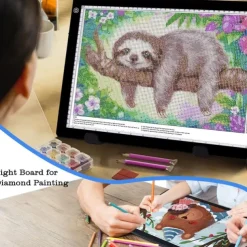 A3 LED Light Box w/Built-in Stand, Light Pad/Board for Diamond Painting with 2.8in Magnetic Clip, Light Board, Tracing Light Pad for Kids