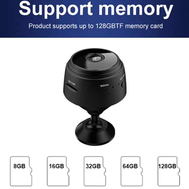 A9 Mini Camera 1080P IP Camera IR Night Magnetic Wireless Voice Video Surveillance Wifi Smart Home Security Camera with Safe Motion Detection Alarm Function Infrared Night Vision