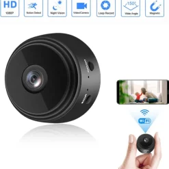 A9 Mini Camera 1080P IP Camera IR Night Magnetic Wireless Voice Video Surveillance Wifi Smart Home Security Camera with Safe Motion Detection Alarm Function Infrared Night Vision