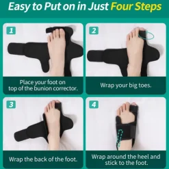 A Pair Bunion Corrector for Women and Men, Big Toe Separator Pain Relief, Big Toe Straightener with Splint, Bunion Corrector Pad with Adjustable Strap, Hallux Valgus Brace for Day/Night Support